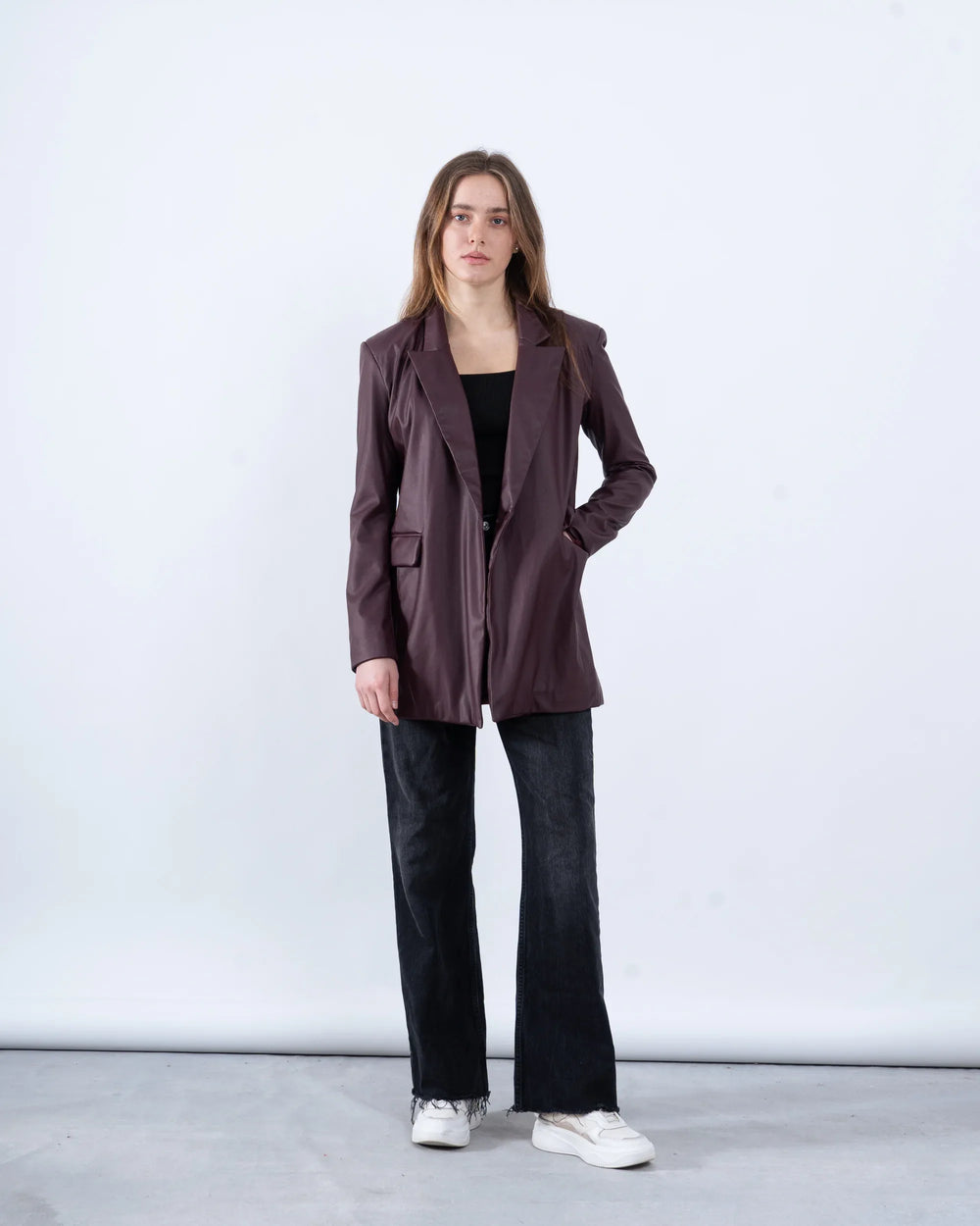 Faux Leather Blazer - Venti