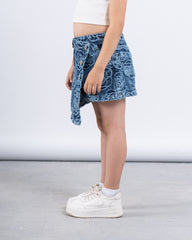 Jacquard Patterned Denim Skort