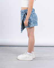 Jacquard Patterned Denim Skort