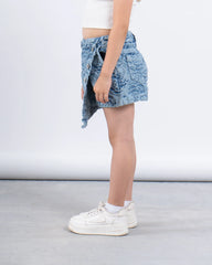 Jacquard Patterned Denim Skort - Venti