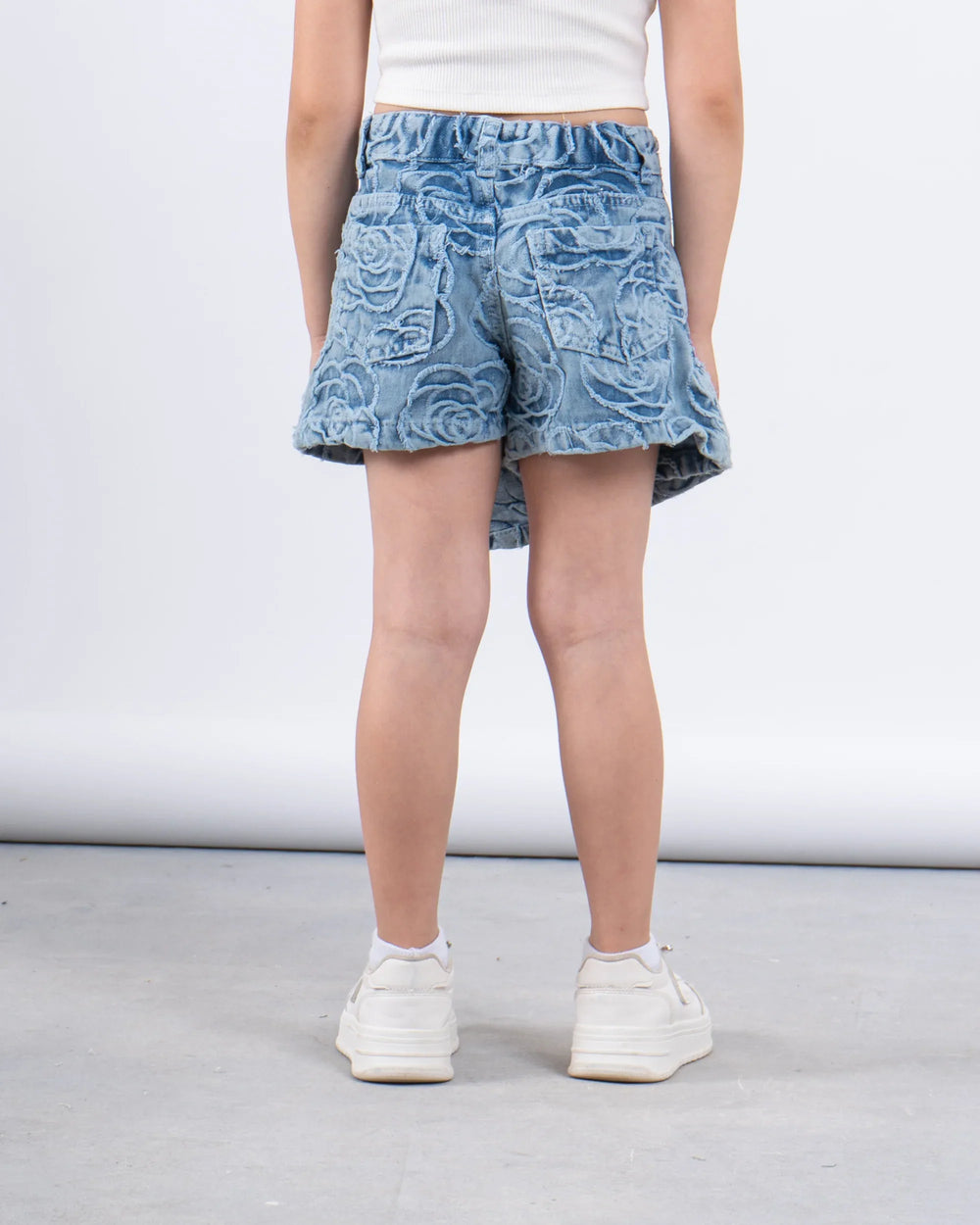 Jacquard Patterned Denim Skort - Venti