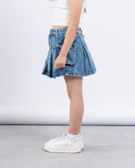 Denim Pleated Skort