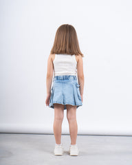 Denim Pleated Skort