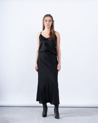Flowy Satin Silk Maxi Skirt