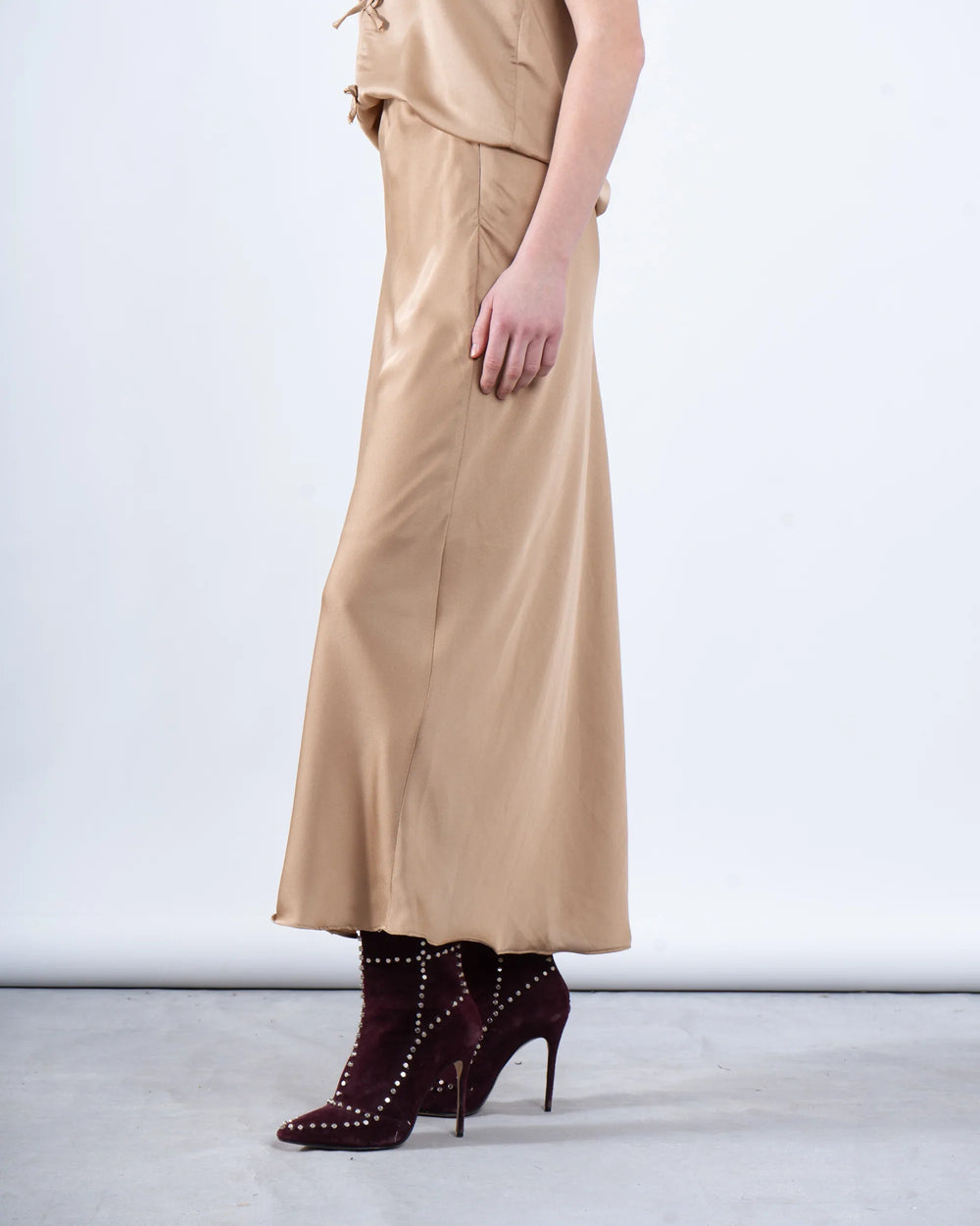 Flowy Satin Silk Maxi Skirt - Venti