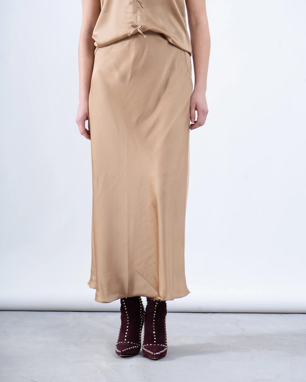Flowy Satin Silk Maxi Skirt - Venti