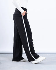 Stripe Double-Waist Wide Leg Pants - Venti