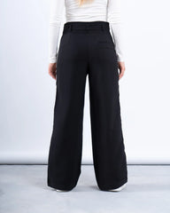 Stripe Double-Waist Wide Leg Pants - Venti