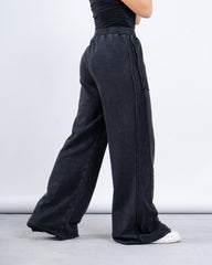 Acid-Wash Wide-Leg Pants