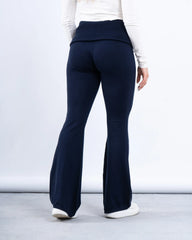 Knit Folded Waist Flare Pants - Venti