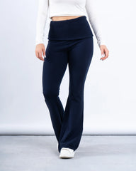 Knit Folded Waist Flare Pants - Venti