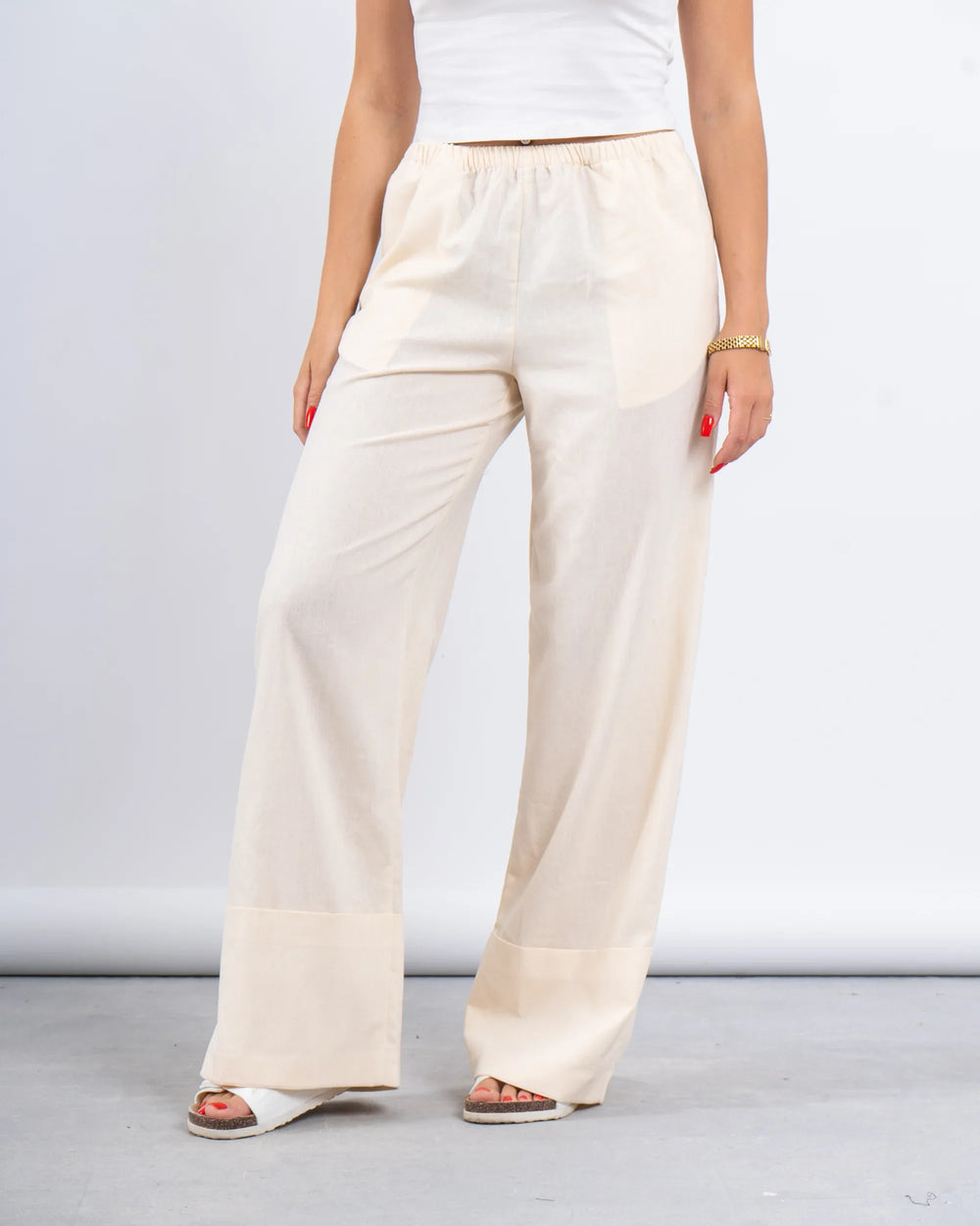Wide-Leg Linen Pants - Venti