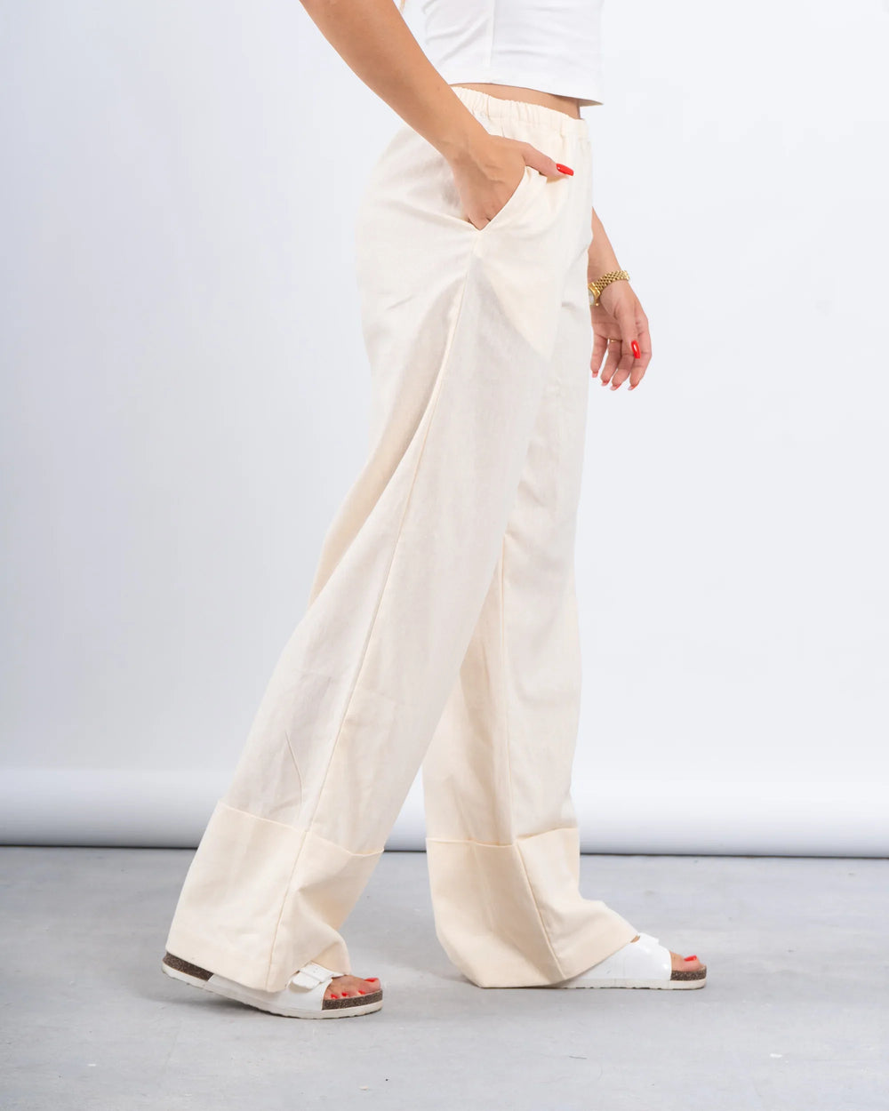 Wide-Leg Linen Pants - Venti