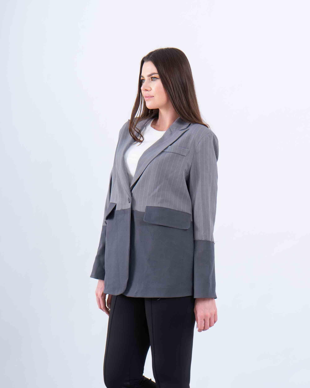 Contrast Pinstripe Blazer - Venti