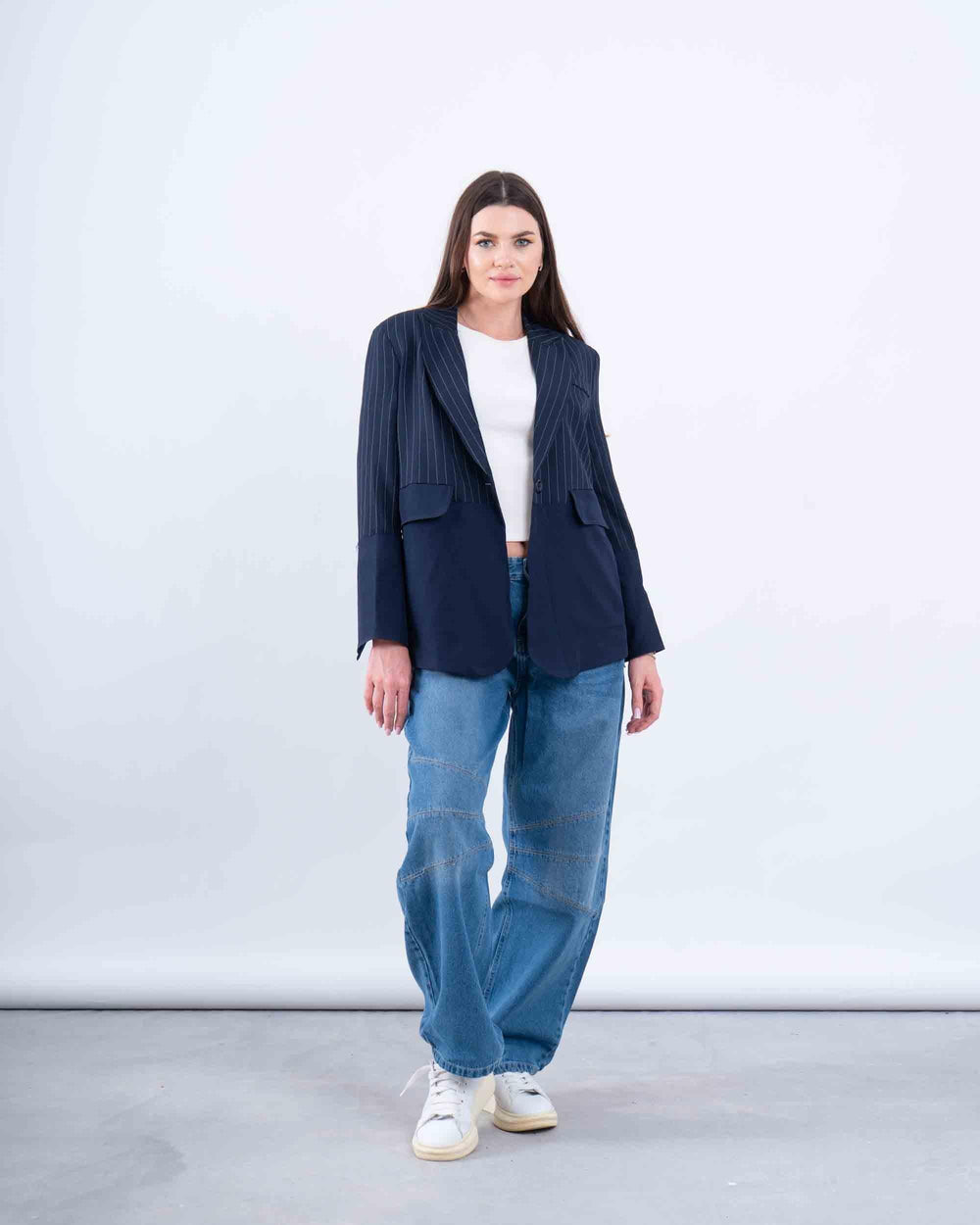 Contrast Pinstripe Blazer - Venti