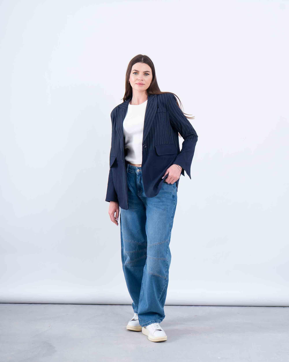 Contrast Pinstripe Blazer - Venti