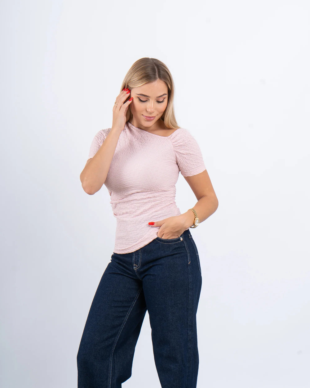 Crushed Texture Fitted Top - Venti