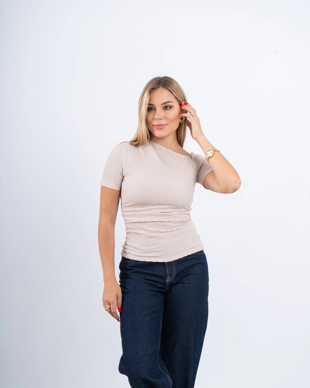 Crushed Texture Fitted Top - Venti