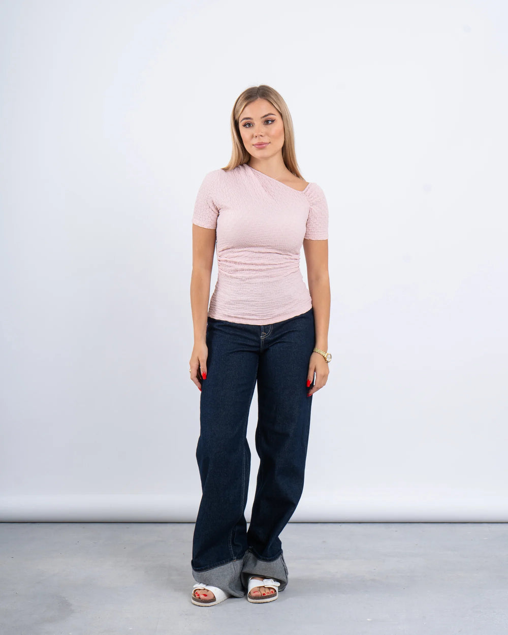 Crushed Texture Fitted Top - Venti