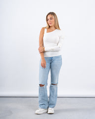 One-Shoulder Bow Detail Top