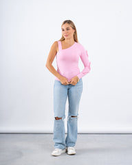 One-Shoulder Bow Detail Top