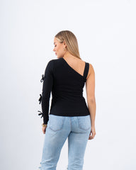 One-Shoulder Bow Detail Top