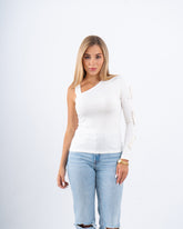 One-Shoulder Bow Detail Top