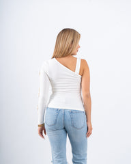 One-Shoulder Bow Detail Top