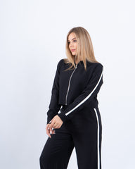 Zip-Up Shirt With Stripe Detail