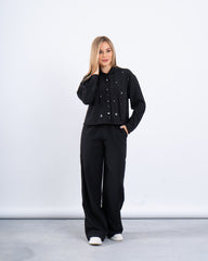 Stone Embellished Hooded Shirt