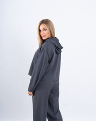 Stone Embellished Hooded Shirt