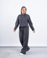 Stone Embellished Hooded Shirt - Venti