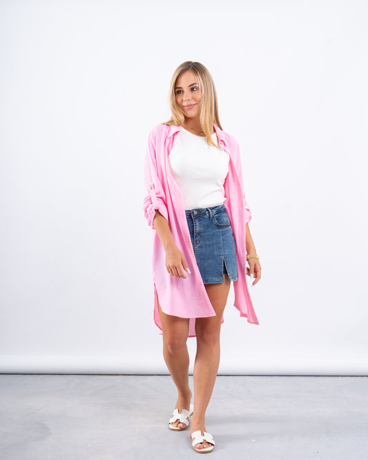 Long Line Linen Oversized Shirt