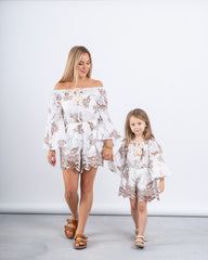 Embroidered Off-Shoulder Romper