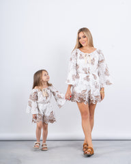 Embroidered Off-Shoulder Romper