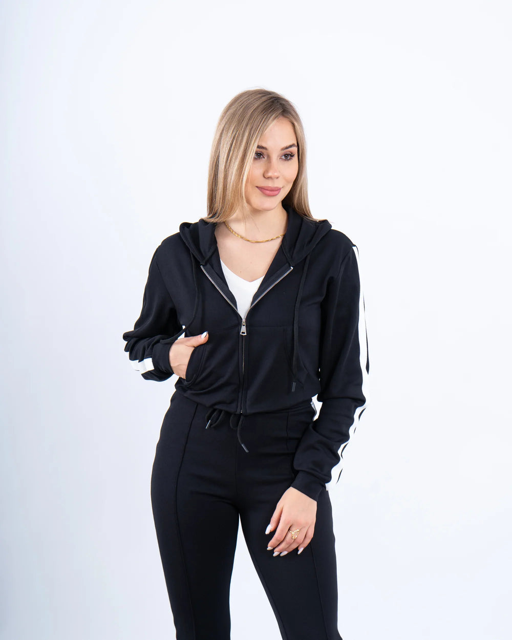 Stripe Zip-Up Hoodie - Venti