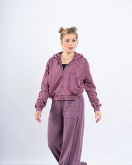 Acid-Wash Zip-Up Hoodie - Venti