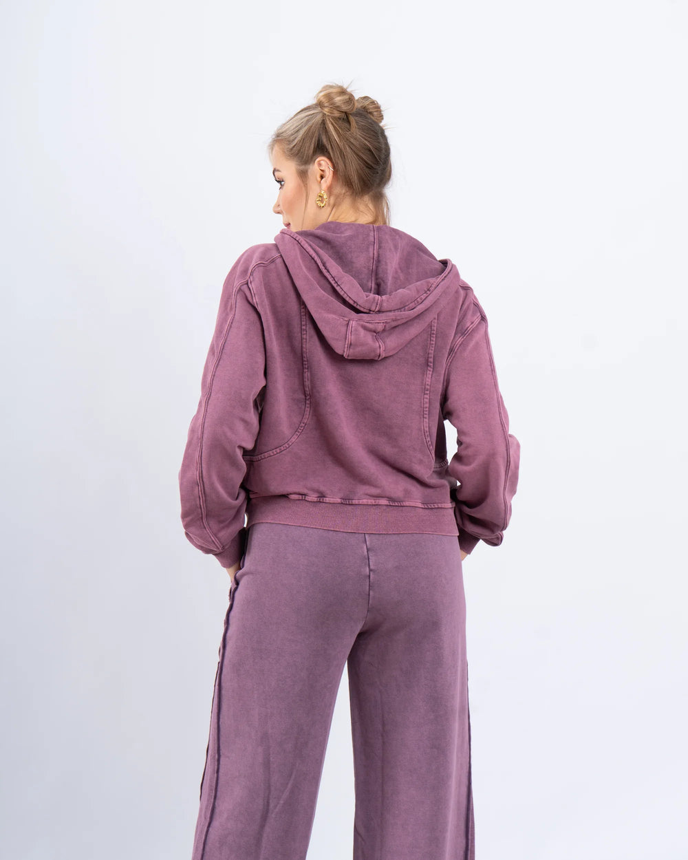 Acid-Wash Zip-Up Hoodie - Venti