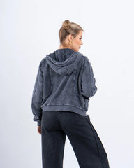 Acid-Wash Zip-Up Hoodie - Venti