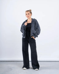 Acid-Wash Zip-Up Hoodie - Venti