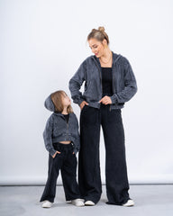 Acid-Wash Wide-Leg Pants