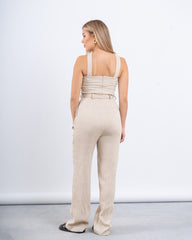 Cross-Neck Belted Jumpsuit