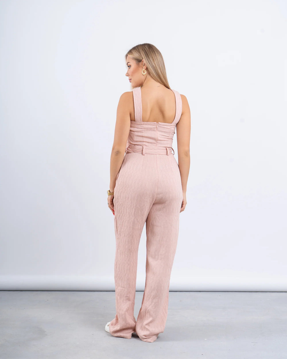 Cross-Neck Belted Jumpsuit - Venti