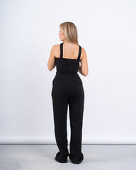 Cross-Neck Belted Jumpsuit