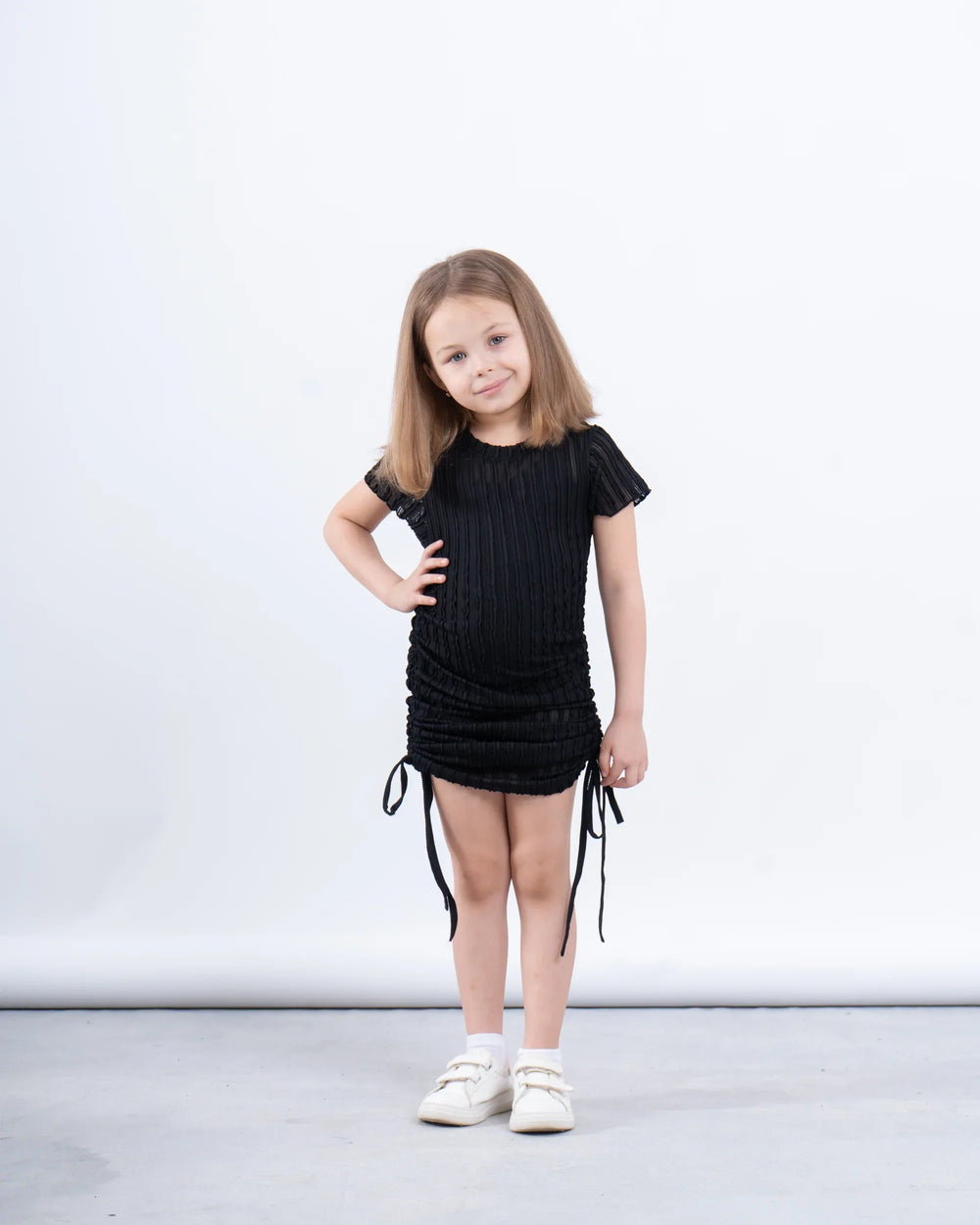 Girls’ Ribbed Ruched Dress - Venti