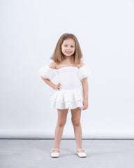 Off-Shoulder Smocked Ruffle Dress