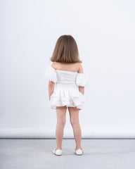 Off-Shoulder Smocked Ruffle Dress