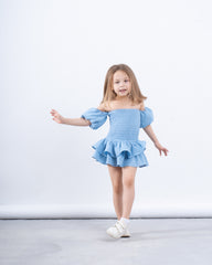 Off-Shoulder Smocked Ruffle Dress