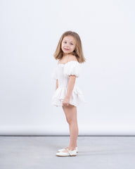 Off-Shoulder Smocked Ruffle Dress