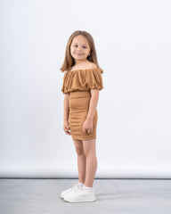 Off-Shoulder Ribbed Dress